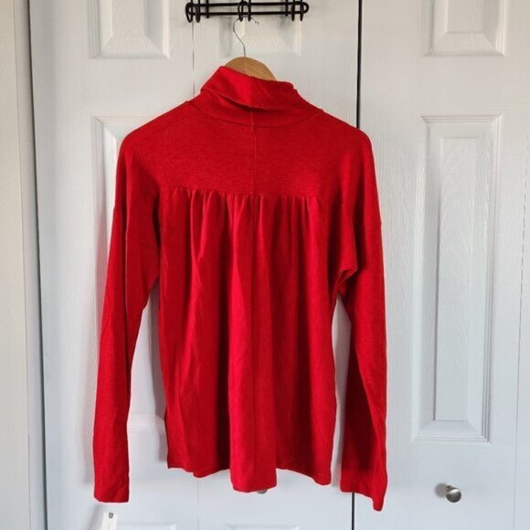 Maeve by Anthropologie Red Long Sleeve Turtleneck Lightweight Sweater - Picture 2 of 10
